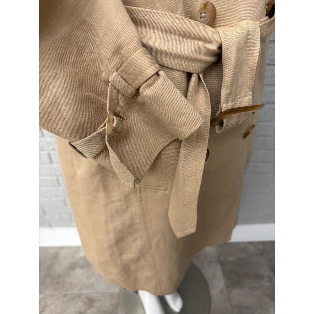 Jones New York Women’s Tan Double Breasted Trench Coat Size M - Picture 7 of 11